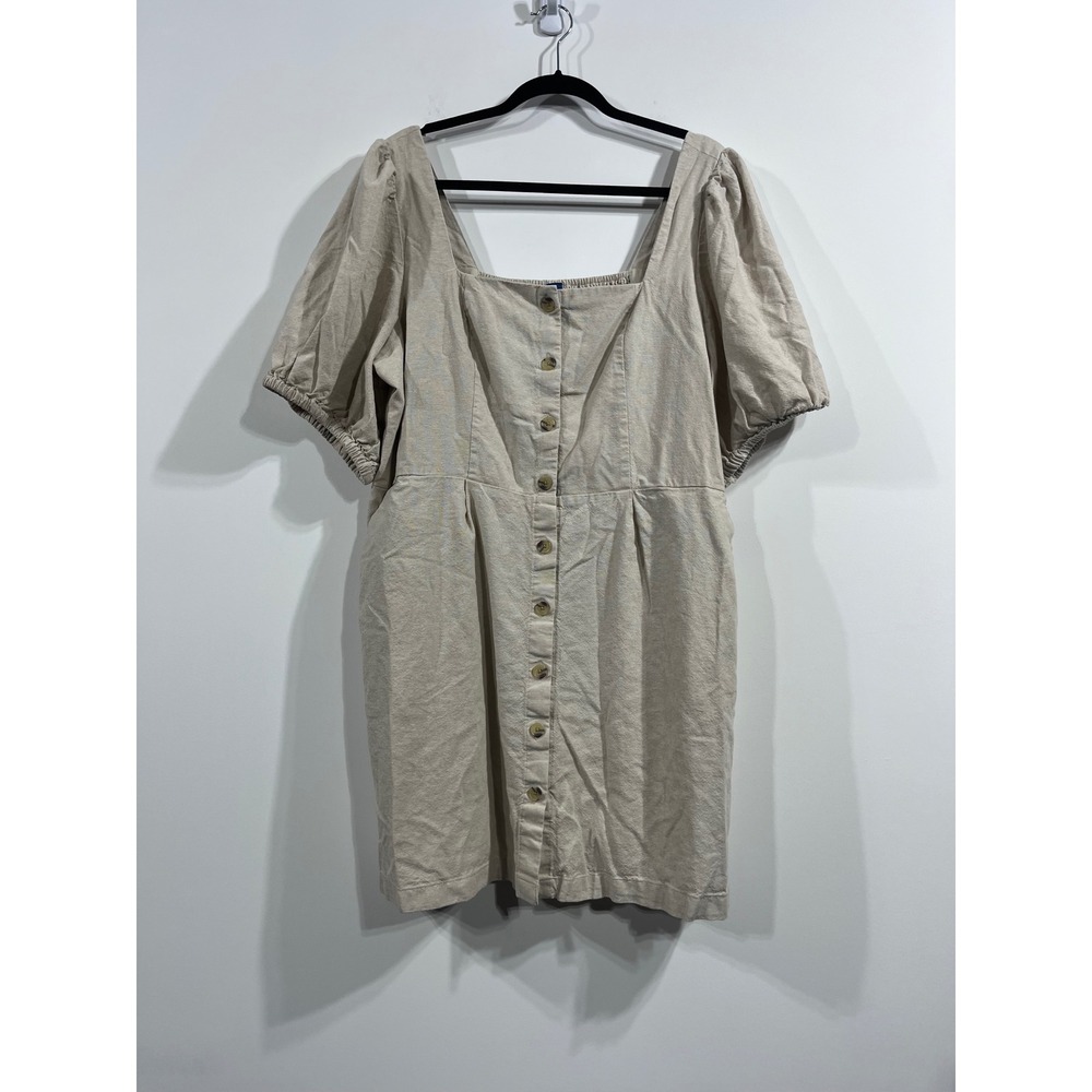 Old Navy Fisherman Coastal Linen Minimalist Dress XXL Cottagecore Old Money Boho
